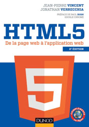 Couverture du livre HTML5 de Jean-Pierre Vincent et Jonathan Verrecchia
